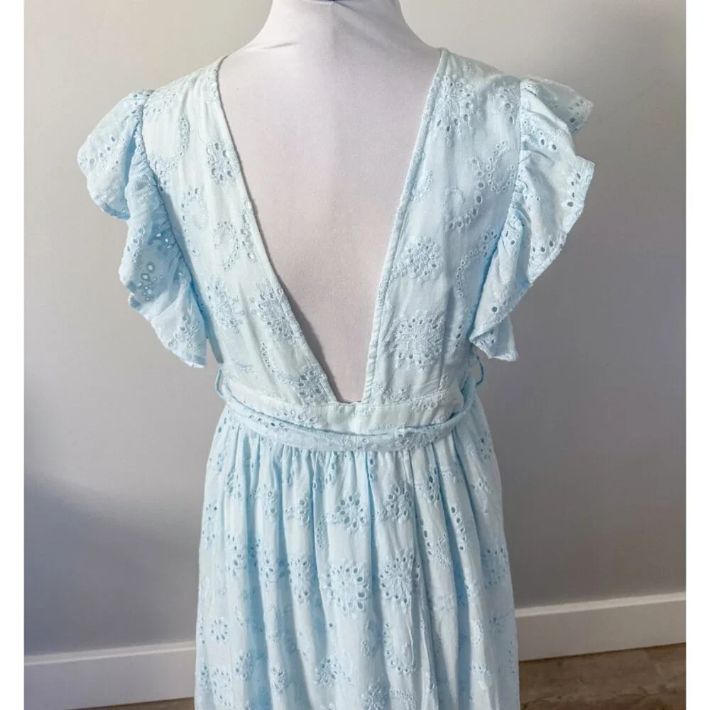 Malibu Bum Baby Blue Eyelet Maxi Dress - Picture 4 of 12